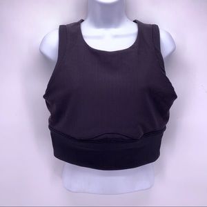 Lululemon Black Ribbed Sports Bra Top Sz 12